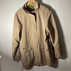 VTG Braetan Women's Button Up Long Sleeve Outwear Tan Utility Jacket Small